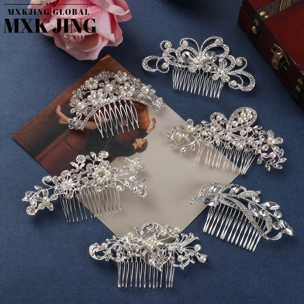 MXKJING   Lược Cài Tóc Hình Hoa Lá Cho Cô Dâu
