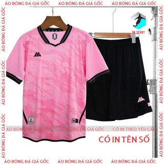   Có Nhận in tên số  Bộ Quần Áo Bóng Đá không logo Chính Hãng Mikal Mored  2.0 Hồng Vải Mè Ô Vuông Thoáng Mát 