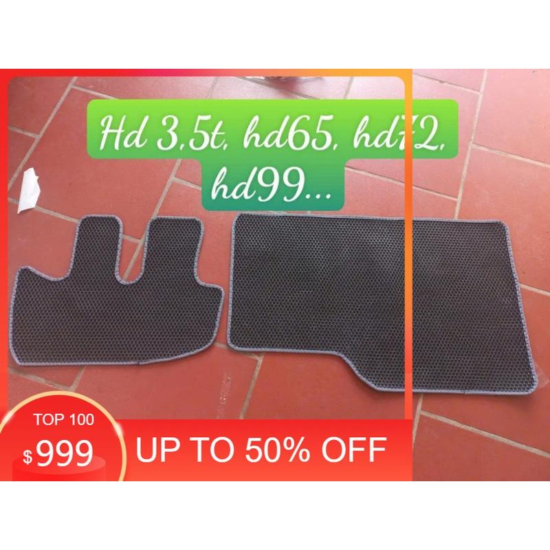 Thảm lót sàn xe tải Huyndai: Hd 3,5t, hd65, hd72,hd88, hd98,hd99, hd110, hd120sl cắt sẵn, may bo viề