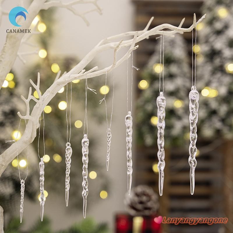 Canamek 5 / 12 Cây Giáng Sinh Mô Phỏng Icicle Ice Strip Mặt Dây Chuyền Acrylic Icicle Trang Trí Lễ H