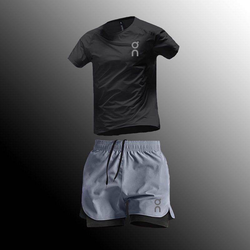 Exercise Running Outfit Summer Breathable Quick-Drying Men's and Women's Marathon Fitness round Neck