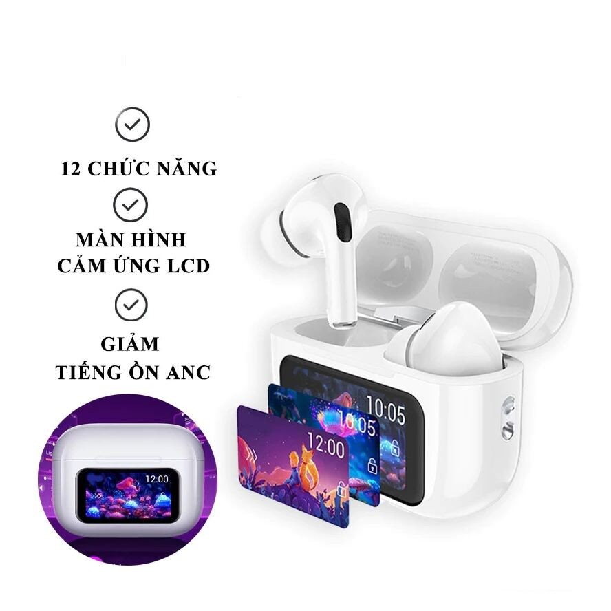 Tai Nghe Bluetooth Không Dây A9 Pro v5.3 Chạm Cảm Ứng, Vỏ Trong Suốt, Âm Thanh Hay Có Mic  Giảm Tiếng Ồn Màn Hình | BigBuy360 - bigbuy360.vn