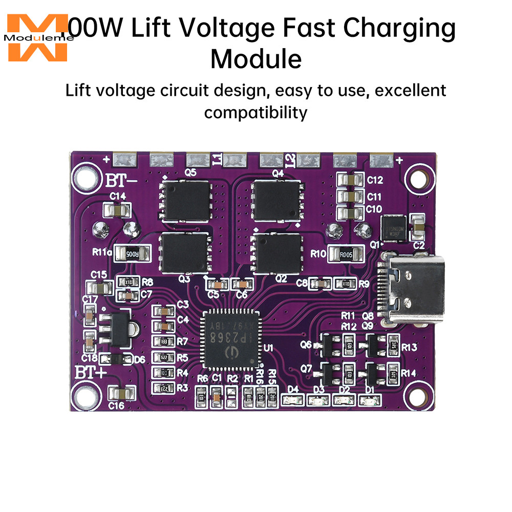IP2368 Mô-đun sạc nhanh 100W hai chiều Giao diện Buck-Boost Type-c Pin Lithium Bảng sạc nhanh công s