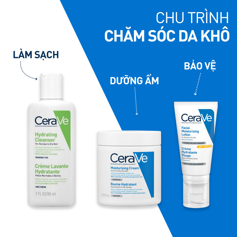 Sữa rửa mặt giúp làm sạch sâu dành cho da thường và da khô Cerave Hydrating Cleanser 88ML | BigBuy360 - bigbuy360.vn