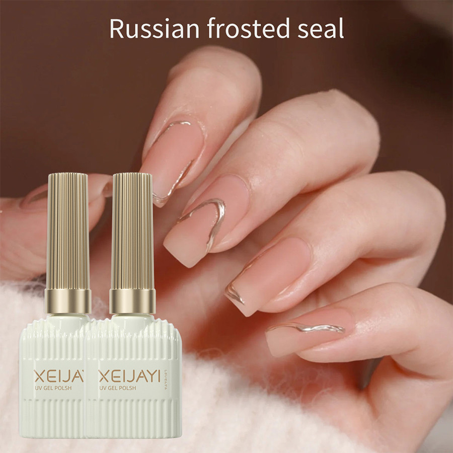 Xeijayi 2 chiếc 15ml Nga Matte Top Coat Gel Ba Lan Seal UV Neon Art Design Matte Base Coat Gel Phổ B
