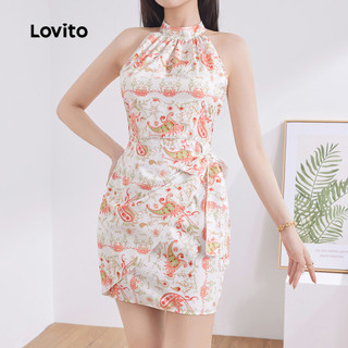 Lovito - Boho Tribal In Hoa Văn Bất Đối Xứng Mùa Hè Mùa Xuân Nhiều Màu Đầm Cho Nữ L132ED704