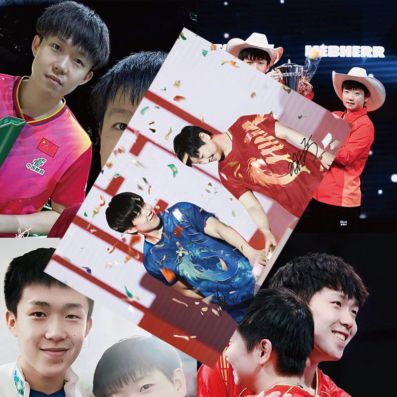 Wang Chuqin Sun Yingsha Poster Dán Ảnh Tường 8 Cái / bộ