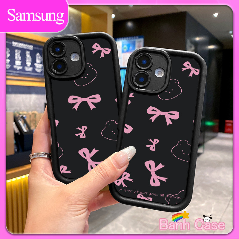 Ốp lưng Gấu hồng cho Samsung A03 A02 A05 A06 A12 A13 A14 A15 A22 A23 A25 A35 A50 A30 A50 A51 M40 A52 A55 S F G M 4G5G