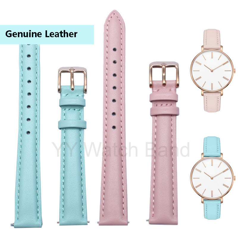 12 / 14 / 16 / 18 / 20 / 22mm Dây đeo đồng hồ nam nữ bằng da thật Vòng đeo tay cho hóa thạch cho dây đeo đồng hồ da bắp chân DW