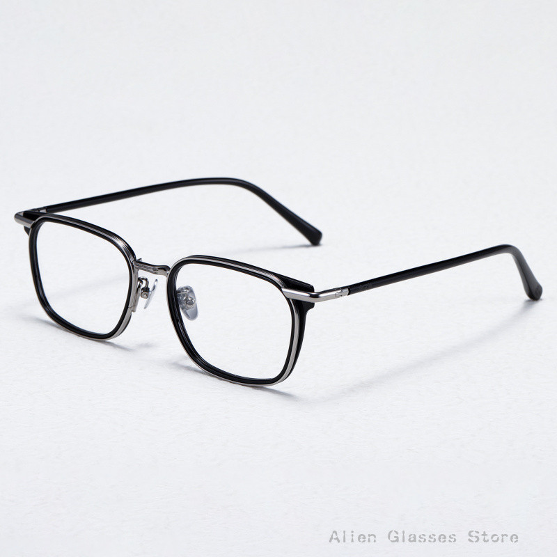 Kính Mắt Thời Trang Titan Nguyên Chất Acetate, Phong Cách Cổ Điển Vuông-Tròn