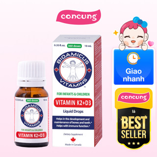 Vitamin D3K2-MK7 BioAmicus Dạng Giọt Cho Trẻ Sơ Sinh 10ml - concung