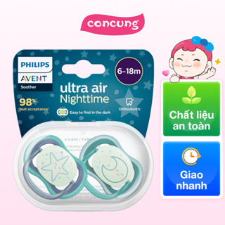 Ty ngậm thông khí ban đêm Philips Avent (SCF376/13, 6-18M, vỉ đôi)