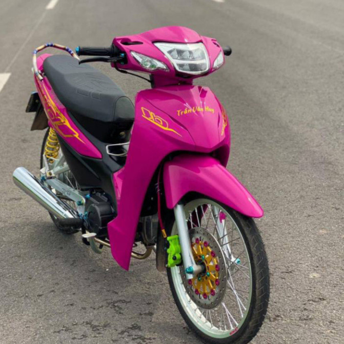 Tem xe wave (Tem Trùm Xe Máy Wave 50cc - 110cc) ( màu hồng) chất liệu cao cấp,chống bay mầu - chống 