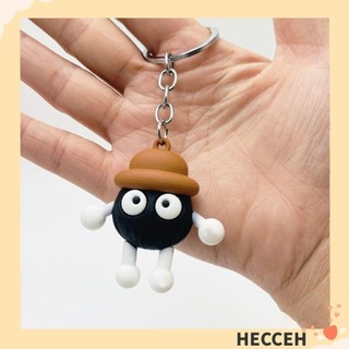 Hecceh Móc khóa bánh nhỏ, Móc khóa than bánh màu đen PVC sáng tạo, Móc chìa khóa xe hoạt hình dễ thương hợp thời trang cho bé gái