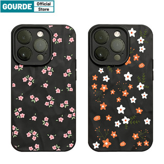 Gourde ốp lưng iphone hàn quốc coquette hoa họa tiết ốp điện thoại silicon đen mềm cao cấp chống sốc cho iphone 15 14 12 13 11 pro max ip 7 8 plus iphon x xs xr xsmax