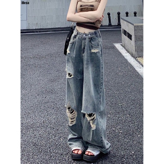 Heza quần ống rộng quần nữ jean thời trang Cổ điển Minimalist Trendy WLK24706Z7 28Z240709