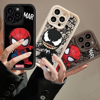 Cool Venom Spiderman Marvel Ốp Lưng Điện Thoại IPhone 5 5S 6 6S 7 8 Plus X XS XR 12 Mini Pro Max SE 2 3 Vỏ Hoạt Hình Cặp Đôi Xu Hướng Thương Hiệu Silicon Mềm
