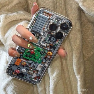 Ốp điện thoại di động Mario Apple hình khối nghệ thuật cá tính thích hợp dùng cho iPhone 15 14 Pro Max 14 Plus ốp silicon XR 7 Plus XS 8 Plus chống rơi XS Max 12 13 Pro Max 11 chống bụi chống sốc 2YFZ