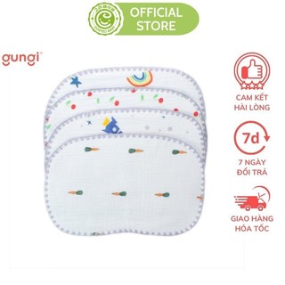 Gối Xô Cho Bé Sơ Sinh Gungi Cotton 10 Lớp Mềm Mại, Thoáng Khí, Thấm Hút Mồ Hôi Cho Bé