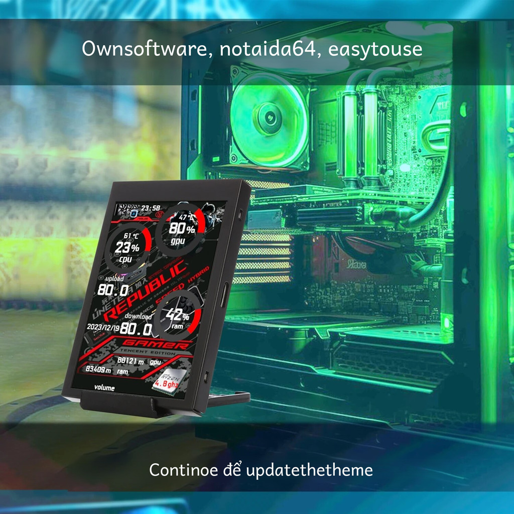 Màn hình phụ 3,5 inch Ips Type-c cho máy tính Cpu Gpu Ram HDD Monitorusb Display với khả năng | BigBuy360 - bigbuy360.vn