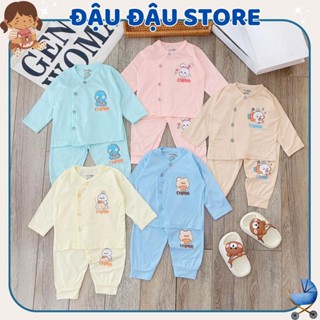 Combo 5 Bộ sơ sinh dài tay vải thun lạnh PEPTIT  cho bé sơ sinh TM mềm mịn thoải mái  0 - 9 tháng LP-DL14 Đậu Đậu Store