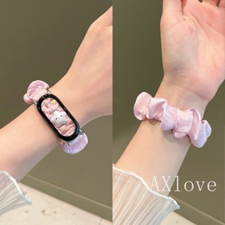 INS Nữ Dây Đeo Đồng Hồ Cho Xiaomi Mi Band 10 9 8 NFC Dây Đeo Tay Ruy Băng Vải Co Giãn Miband9 Miband8 Vòng Tay Dây Đeo Cổ Tay