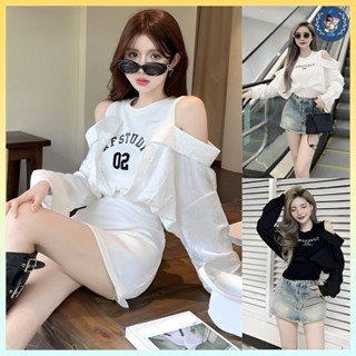 [A252] Áo len nữ dệt kim Montoghi PHỐI SƠ MI TRỄ VAI tay dài QC kiểu dáng độc đáo năng động - L2M