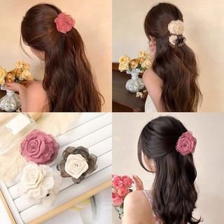  Retro Lưới Hoa Hồng Hoa Kẹp Tóc Đuôi Ngựa Kẹp Người Phụ Nữ Nhựa Thanh Lịch Kẹp Tóc Phụ Kiện Tóc 