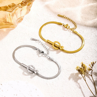 Vòng tay móng tay vàng 18k bằng thép không gỉ Vòng tay cá tính chống màu bằng thép titan
