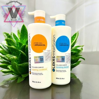 Gội xả Olexrs Hair Salon Argan Oil Collagen Complex 960ml