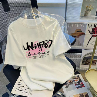 Fashmily 100% cotton nguyên chất ngắn tay oversized trung tính áo thun ngắn tay cỡ lớn áo thun nữ dáng rộng phong cách hoạt hình nam