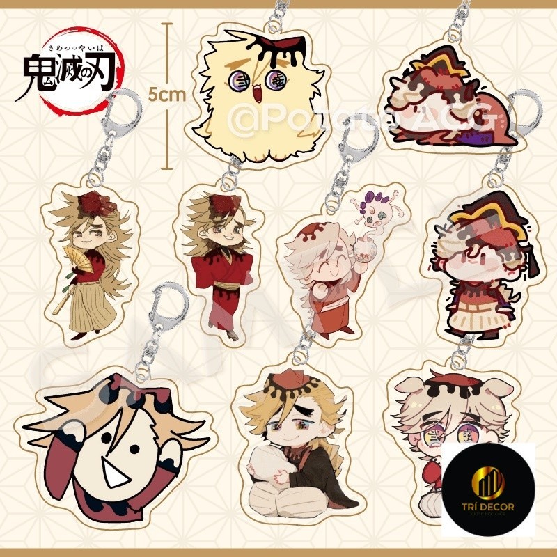 Móc khoá Anime Manga Thanh Gươm Diệt Quỷ Twelve Kizuki Douma Anime Kawaii Demon Slayer Acrylic Kimet