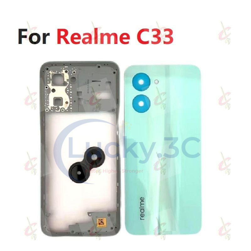 Ốp điện thoại Vỏ Cho Realme c33 2023 Giữa Khung Thay Thế c33 Mặt Sau c33 Pin Thay Thế