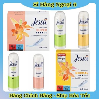 (Tách lẻ có Che Tên) Tampon Jessa / Facelle nội địa Đức đủ size của Đức - Băng vệ sinh dạng nút -Date mới nhất Đủ Bill
