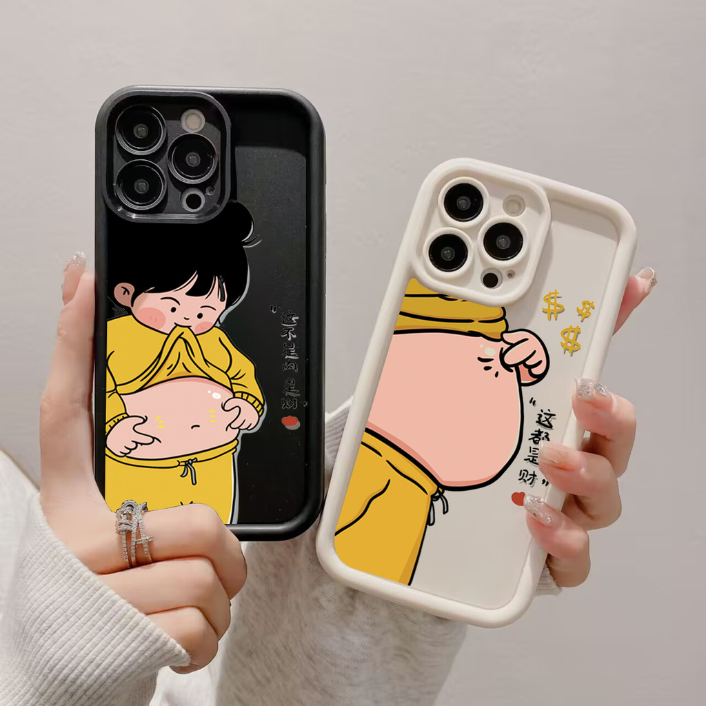 Ốp Điện Thoại Béo Ngộ nghĩnh Cho Xiaomi Redmi Note 13 11 12 Pro Plus Turbo 3 12S 11S 10S 10 9S Pro Redmi 12 13 12C 10C 13C C65 M6 Dễ Thương Béo Bụng Giàu Có Chống Sốc Vỏ Bảo Vệ Mềm