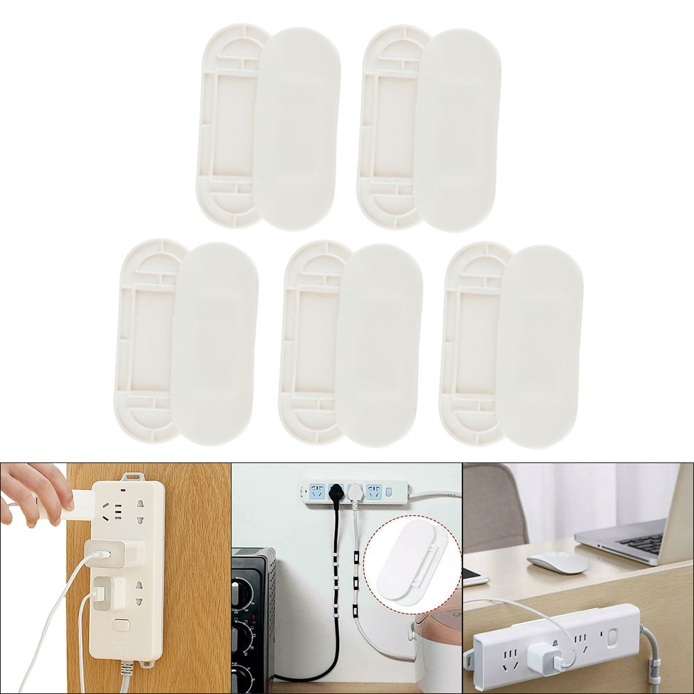 【FEELING 】Wall-Mount Holder Power Strip Holder Fixator Socket Cable Fixer Rack Spacesaving