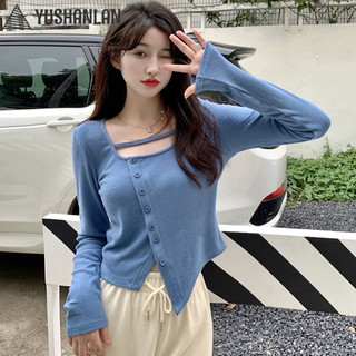 YUSHANLAN áo phông áo thun nữ croptop baby tee Cute Thể thao Stylish xu hướng WTX23B048B 36Z240905