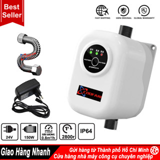 Bơm tăng áp Vòi Sen Máy giặt, Dùng nước nóng và lạnh siêu êm 150W - 24V An Toàn có ống nối kèm
