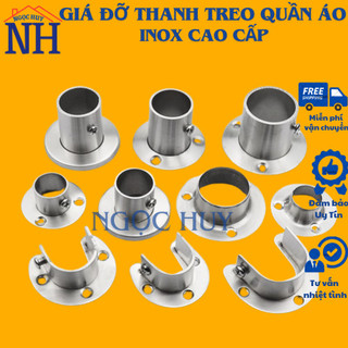  Giá đỡ thanh treo tủ quần áo inox cao cấp ,pas đỡ thanh rèm cửa inox tặng kèm vít 