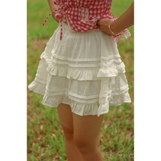 Chân Váy Ngắn Trắng/ Đen Cotton Chít Ly Coquette/ Vintage/ Retro Dễ Thương