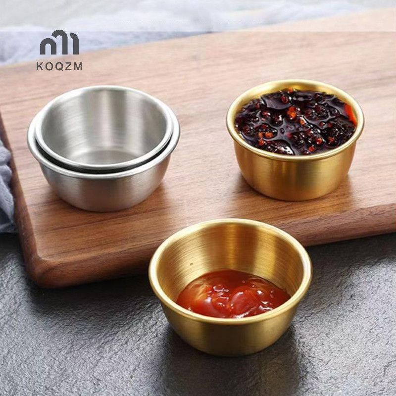 [Koqzm] Đĩa gia vị nhỏ bằng thép không gỉ 304 Cốc nước sốt nhà bếp Cốc cà chua Nhúng Bát khai vị Đĩa