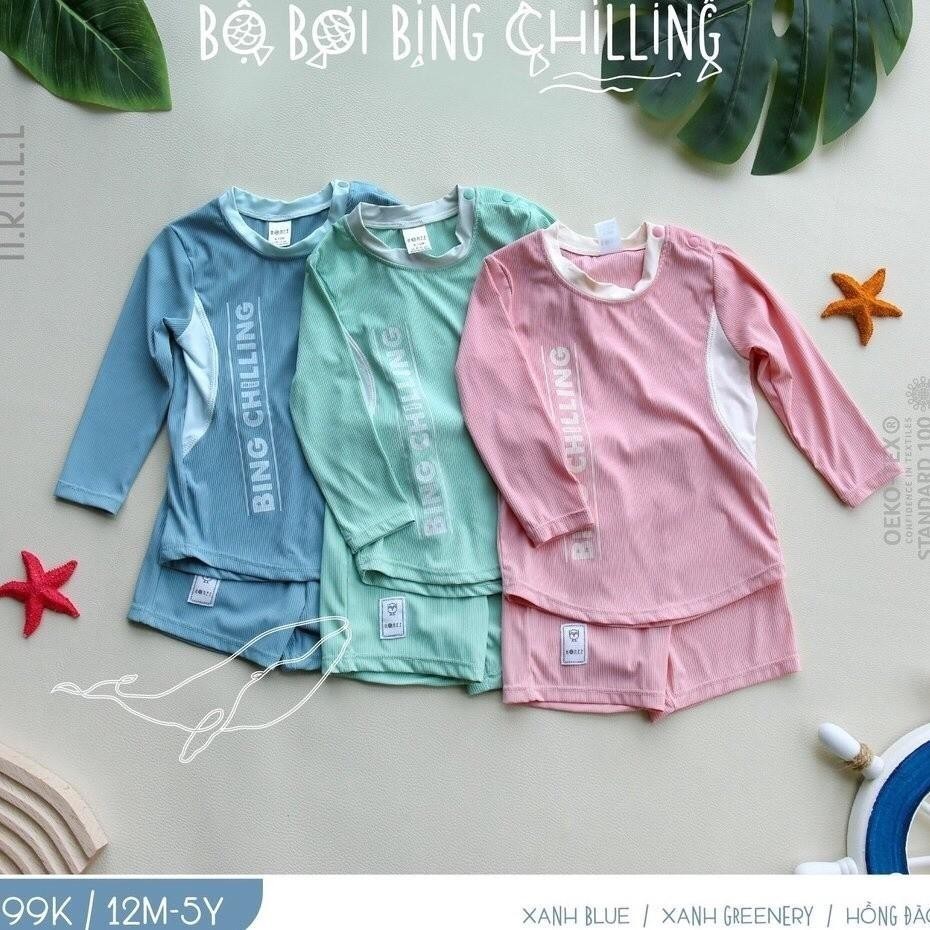 Hrnee - Bộ đồ bơi Bing Chilling vải mềm mát cho bé trai, bé gái từ 1 tuổi đến 5 tuổi