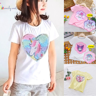  Áo Thun In Hình Kỳ Lân   Thỏ  Sanrio  Melody Gấu Kulomi Dễ Thương Thời Trang Cho Bé Gái Từ 2-10 Tuổi 