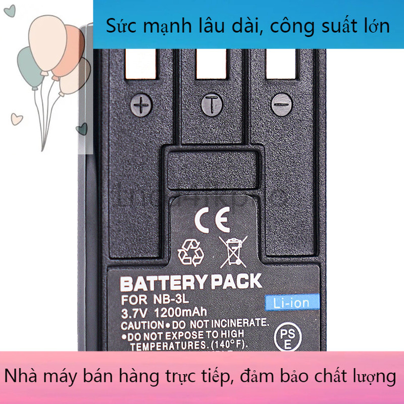 Pin NB-3L NB3L cho máy ảnh Canon IXUS i/i5/II/700/750/600 IXY SD100