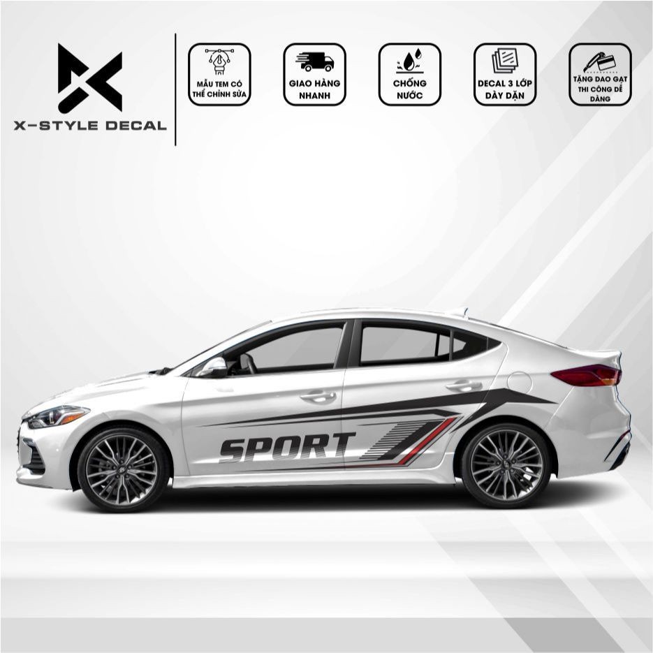 Tem xe Ô tô - Mẫu tem dán xe sedan mới nhất - SEDAN 08