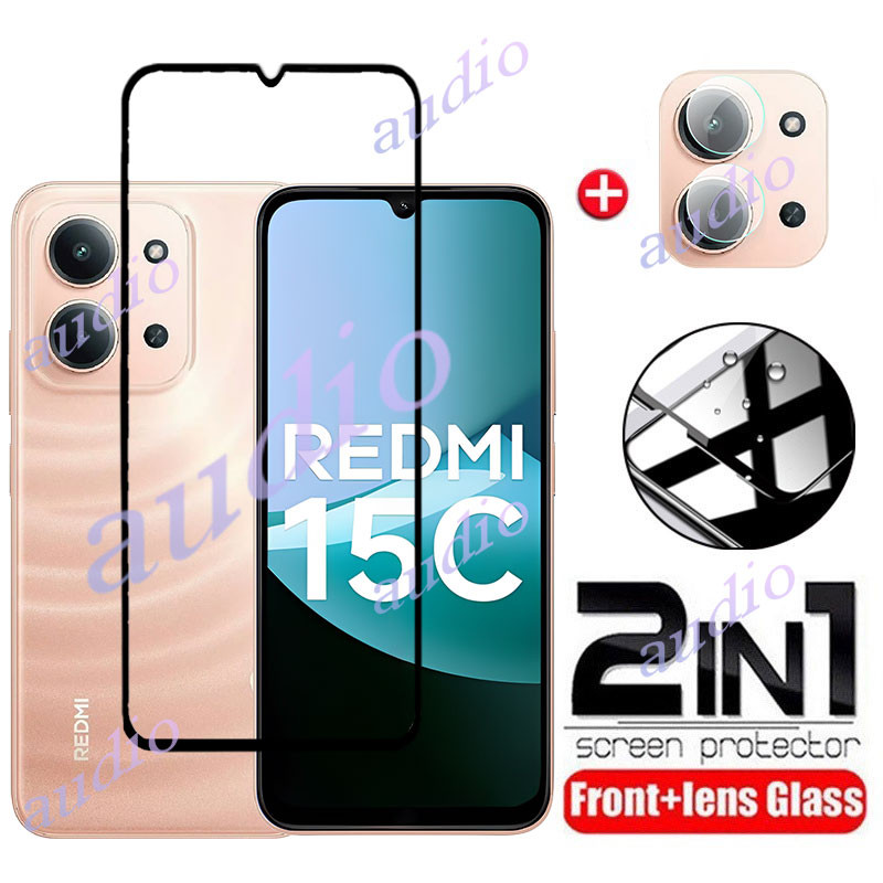 Redmi 15C 4G 2in1 Kính Cường Lực Cho Xiaomi Redmi 15C Redmi15C 4G 2025 Bảo Vệ Màn Hình Mềm HD Camera