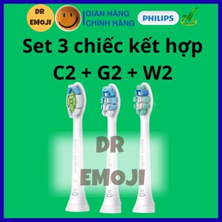  Set 3 Đầu bàn chải thay thế Philips Sonicare C2,G2,W2 Trắng 4100 5100 