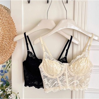  Áo Bra  Áo Croptop Ren Hoa Mềm Mại Dáng Corset Có Gọng Mút Mỏng Nâng Ngực Quyến Rũ AR10 