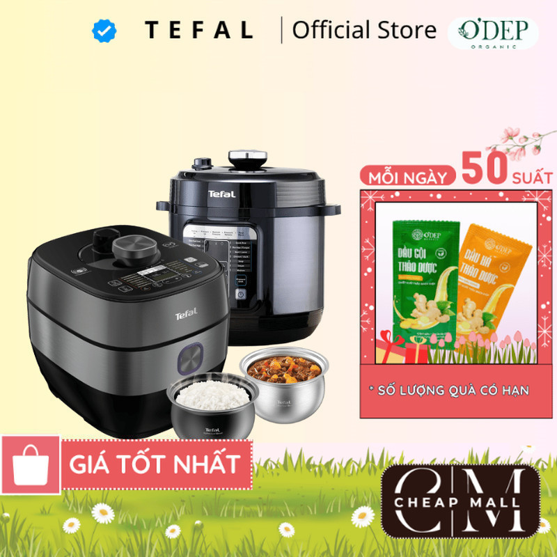 Nồi áp suất điện Tefal 6 Lít Chính hãng, cảm ứng đa năng nấu chậm, hầm, làm bánh CY601868/CY638868  