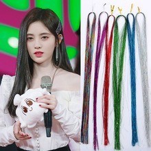  Tóc giả tóc nối kim tuyến dùng để trang trí cho tóc lấp lánh 120 sợi line kim tuyến nối tóc gảy light cho nữ dự tiệc 